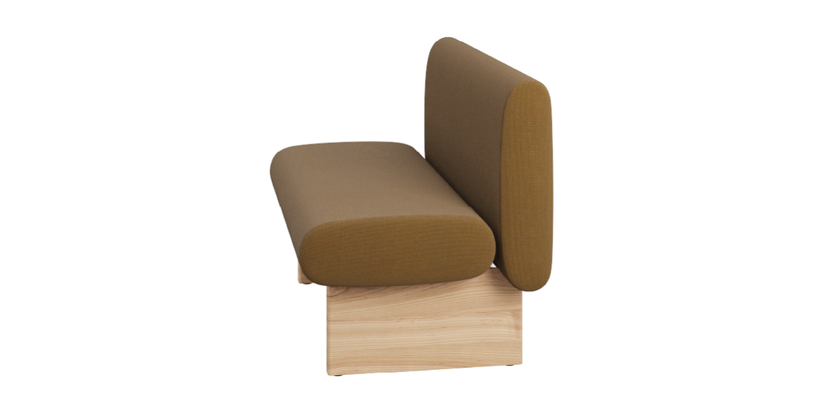 Wood Leg Fully Upholstered Bench
